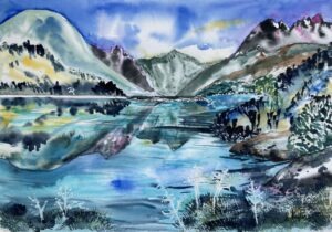 „Klöntalersee“ Aquarell 35.5x51 / PP 50x70 Nr 92