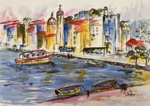 Portovenere Sunset, Aquarell 35.5x51 /  PP 50x70, Nr 113